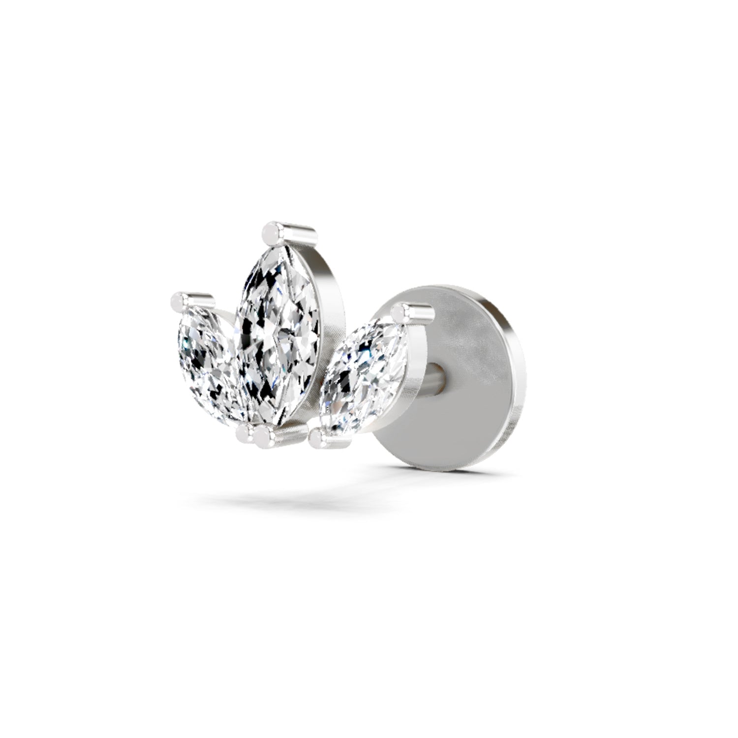 14K Gold 0.26 Ct Diamond Floral Nose pin
