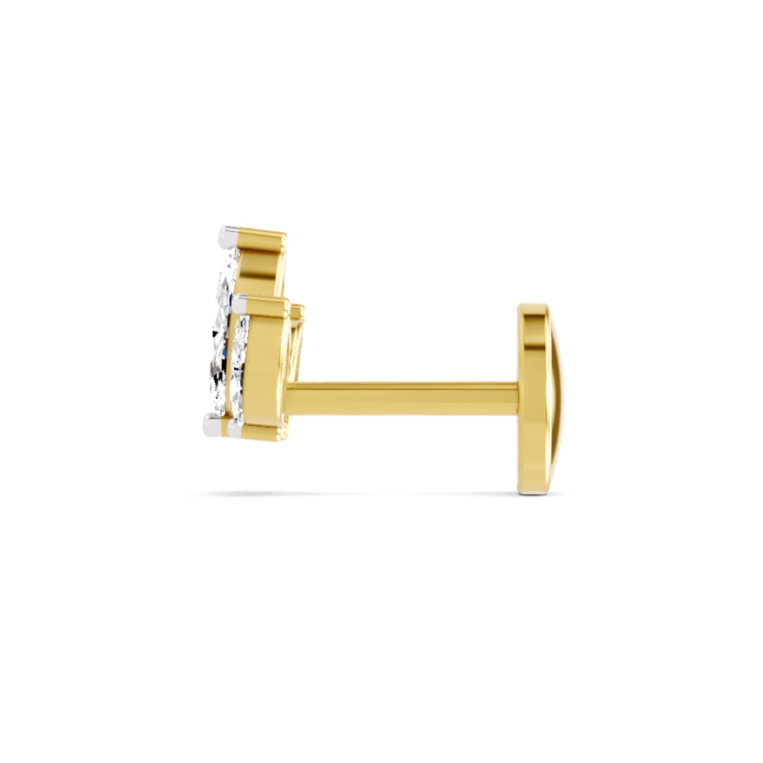 14K Gold 0.26 Ct Diamond Floral Nose pin