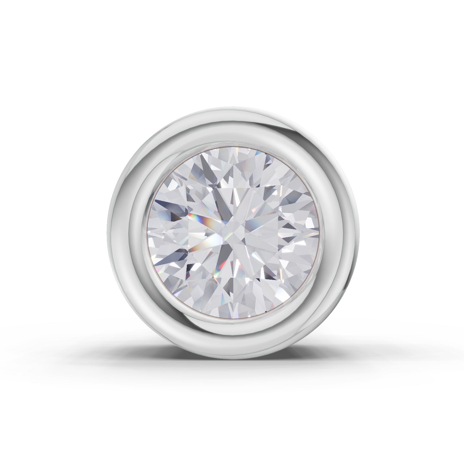 14K Yellow Gold-Screw 0.20 Carat Diamond Round Shape Bezel Solitaire Nose Pin